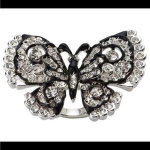 KJL QVC Silvertone Social Butterfly Ring Size 5 SOLD OUT $125 NWT